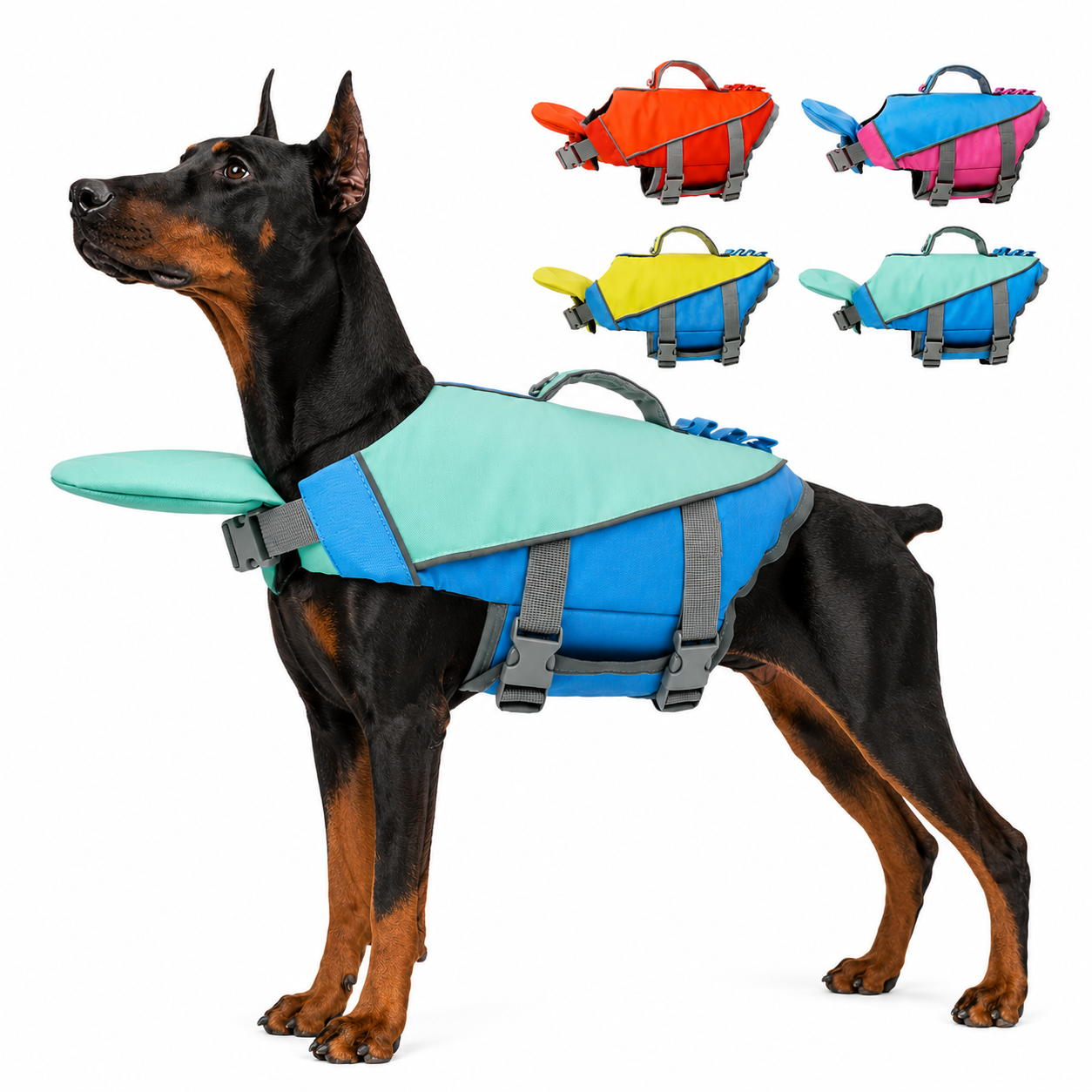 LETVIA Reflective Dog Life Jacket with Handle