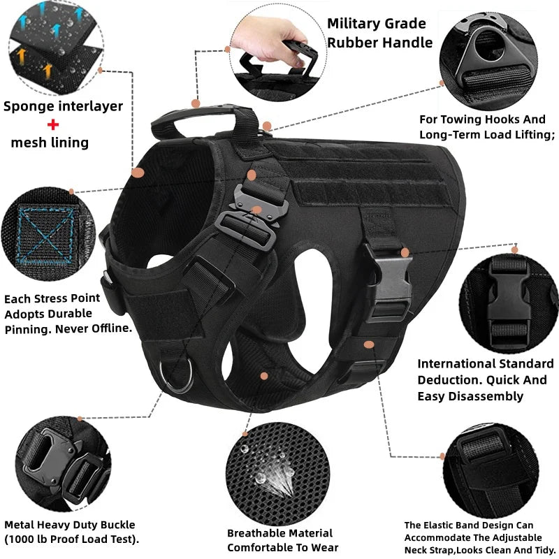 Tactical Dog Harness Set
