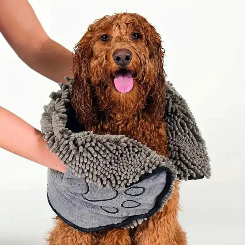 1pc Super Absorbent Pet Bath Towel Quick-drying Cat Towels Convenient Soft Bath Robe Dry Pet Cleaning Washcloth Dog Accessories