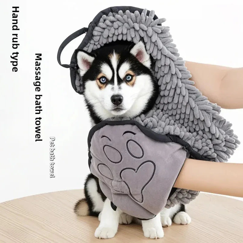 1pc Super Absorbent Pet Bath Towel Quick-drying Cat Towels Convenient Soft Bath Robe Dry Pet Cleaning Washcloth Dog Accessories