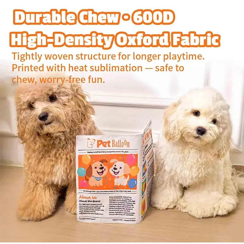 Newspaper Crinkle Squeaky Dog Toy