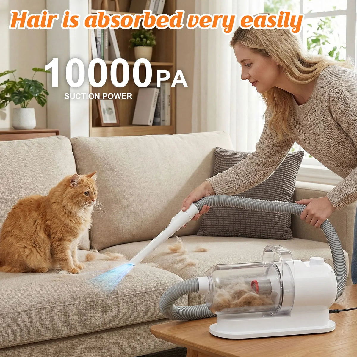 2.5L Pet Grooming Vacuum Kit for Dogs & Cats