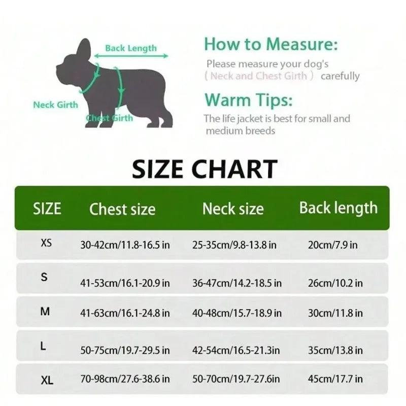 LETVIA Reflective Dog Life Jacket with Handle