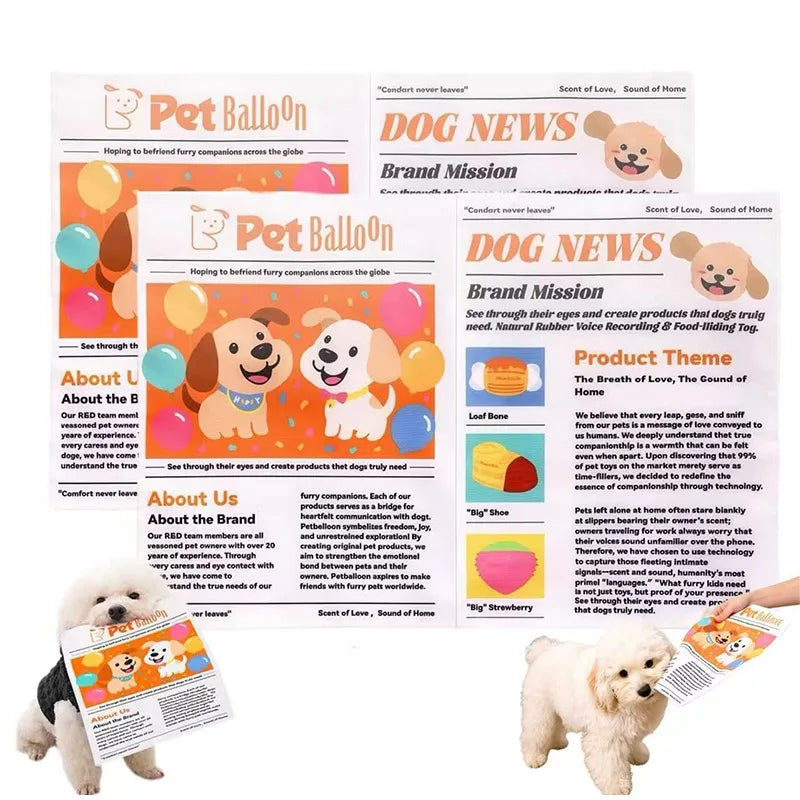 Newspaper Crinkle Squeaky Dog Toy