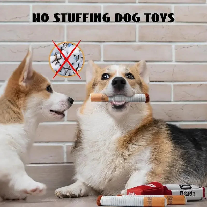 Funny Cigarette Plush Interactive Dog Toy