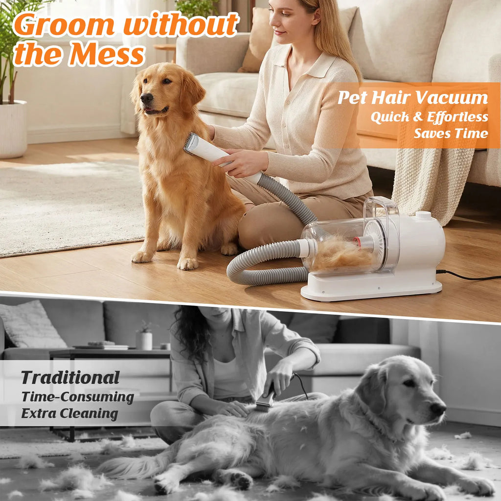 2.5L Pet Grooming Vacuum Kit for Dogs & Cats