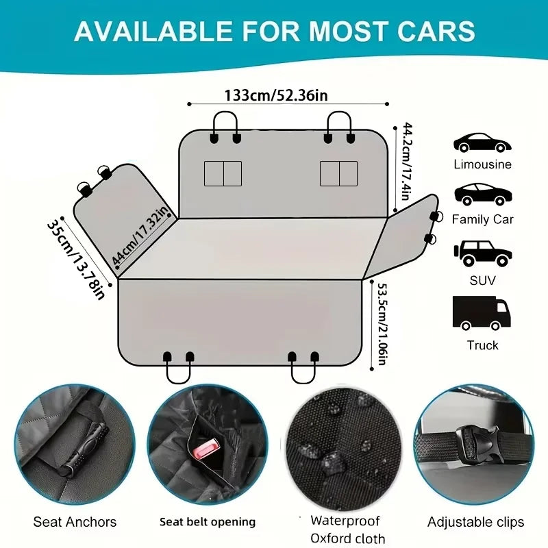 Waterproof & Scratch-Resistant Dog Car Seat Cover