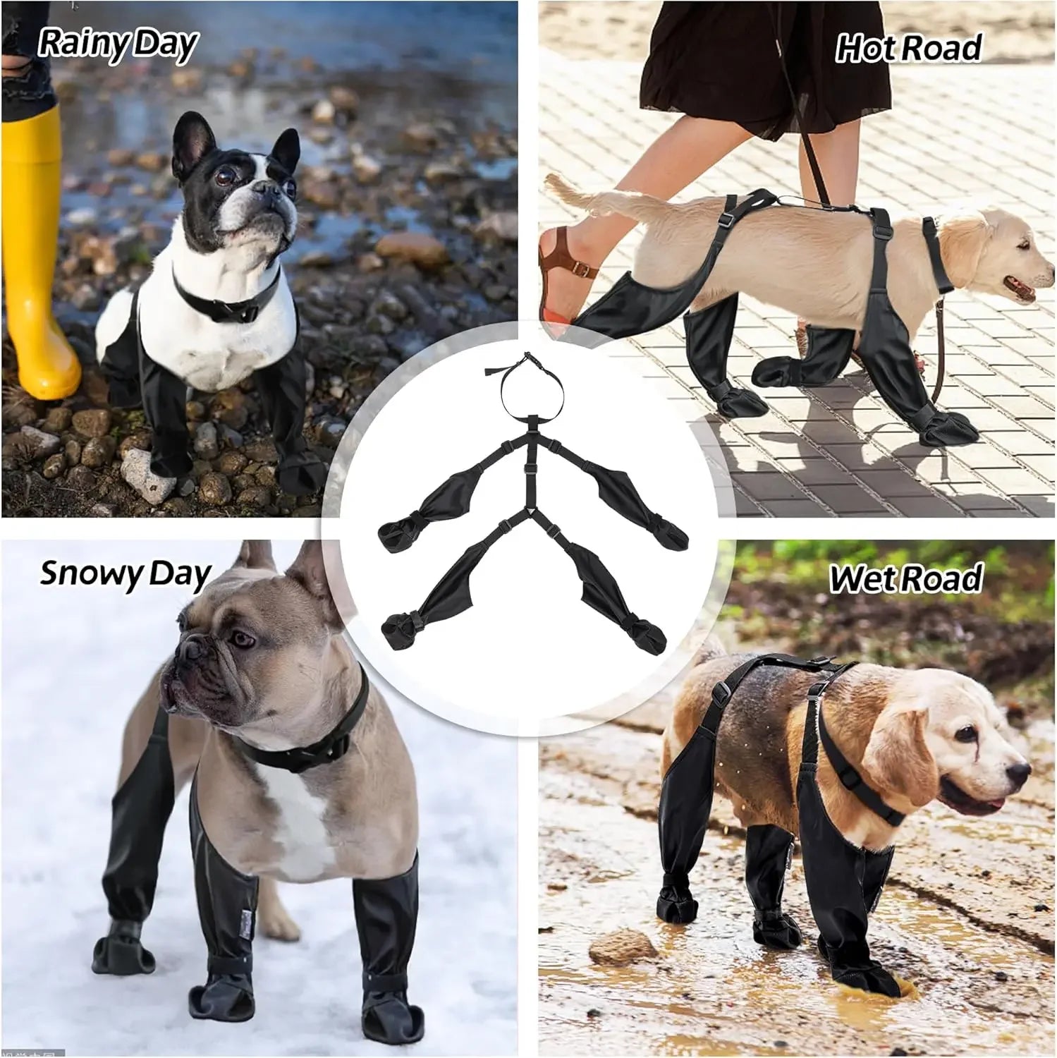 Waterproof Anti-Slip Dog Rain Boots