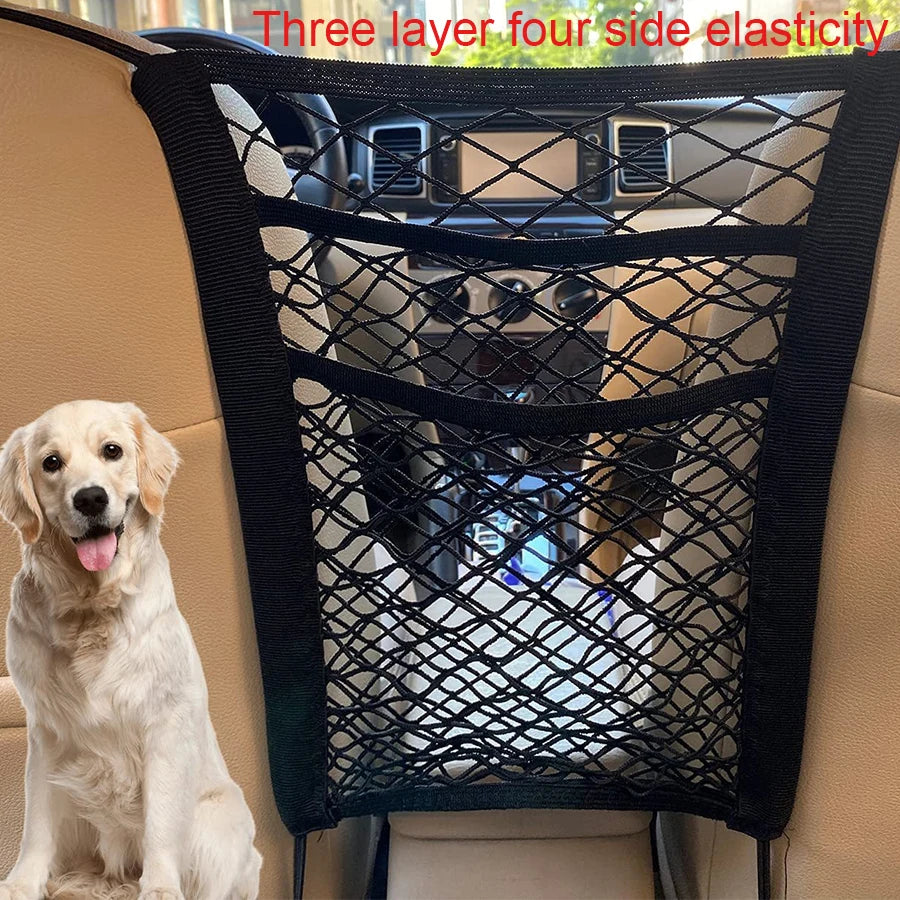 Pet Car Barrier with Storage Pocket