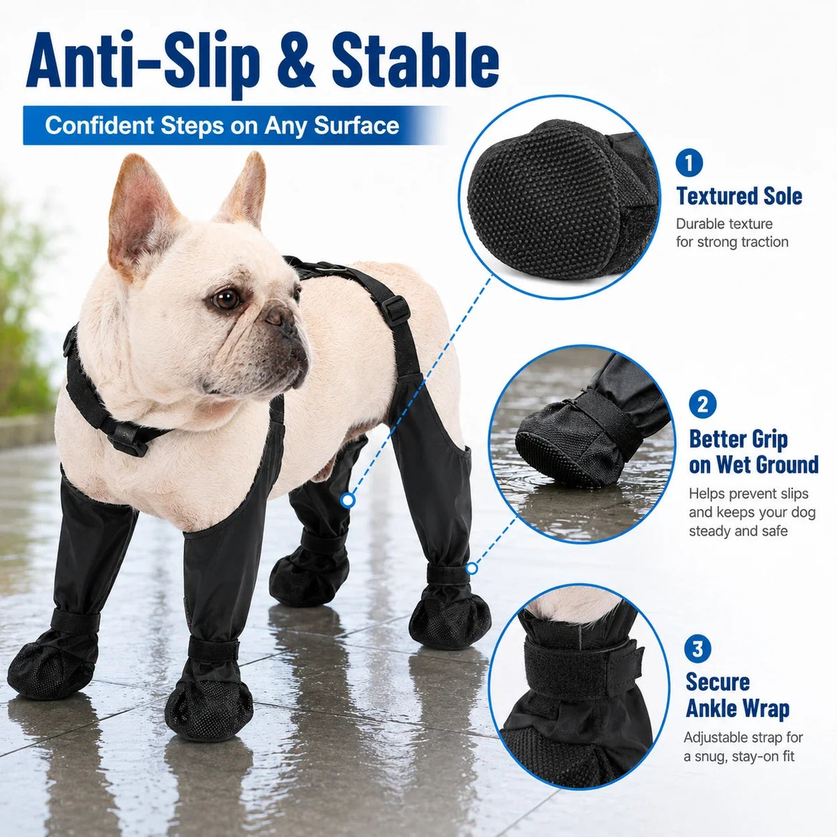 Waterproof Anti-Slip Dog Rain Boots