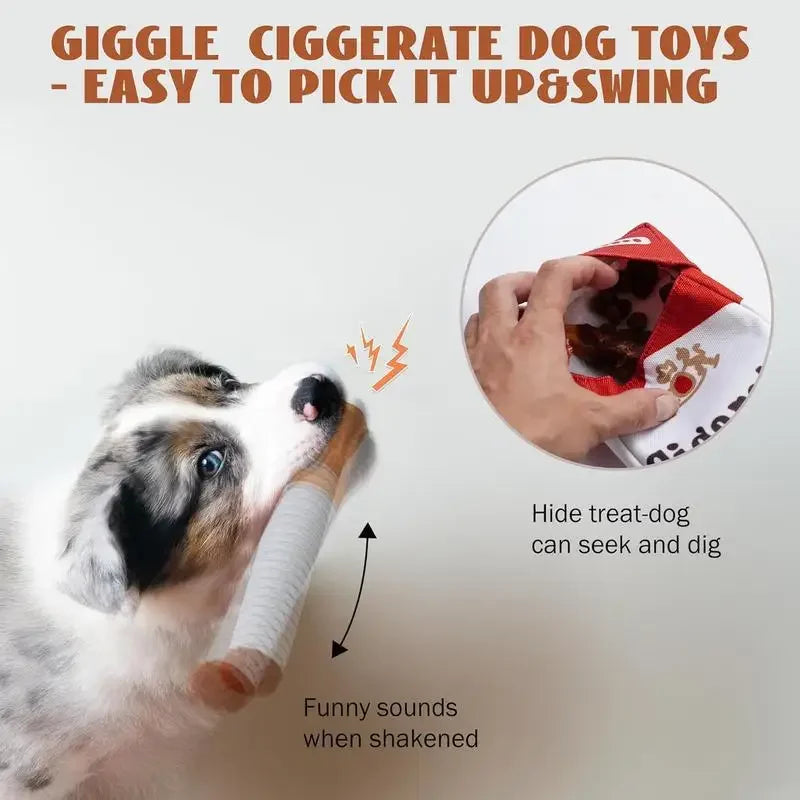 Funny Cigarette Plush Interactive Dog Toy
